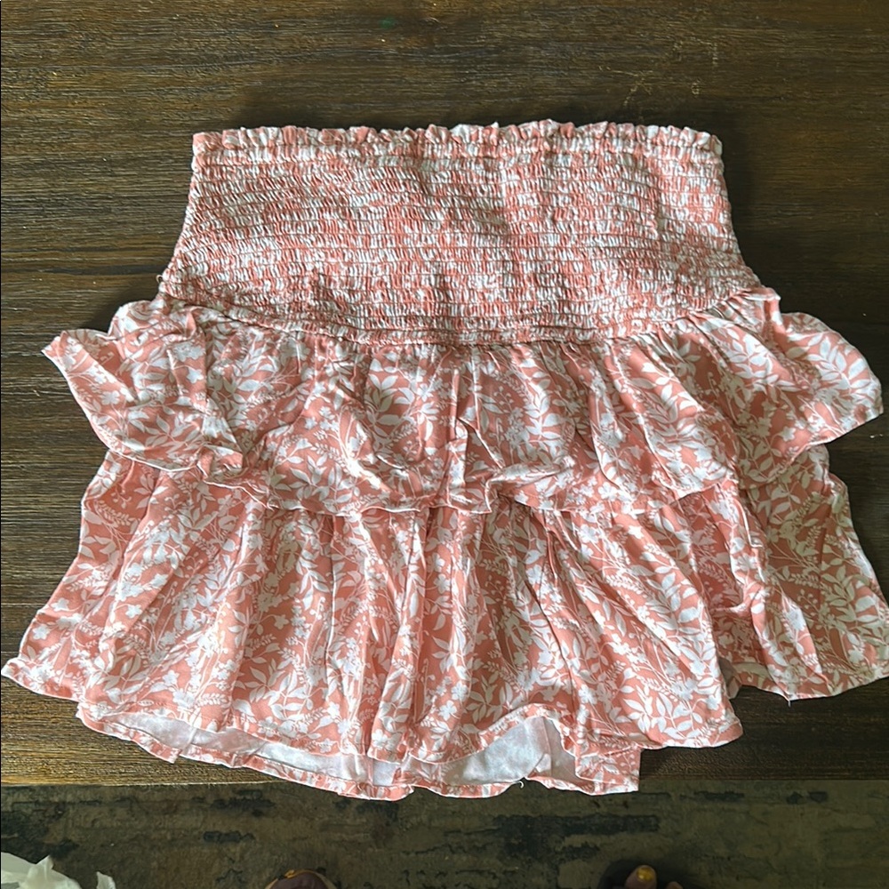 Japna Pink and White Bubble Mini Skirt